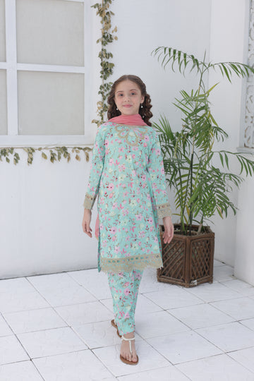 Embroidered Girls’ Party Dress –