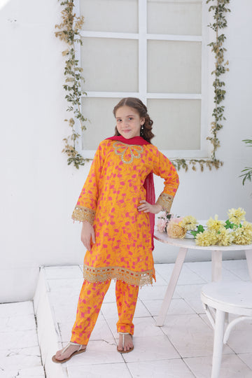 Embroidered Girls’ Party Dress –