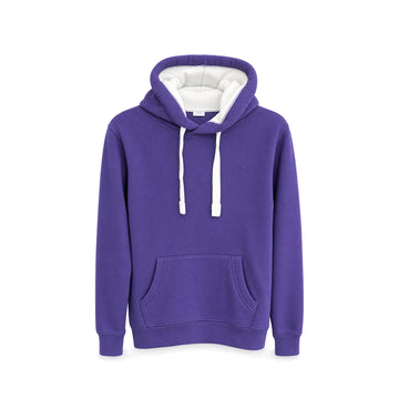 TheSilkWood Premium Purple Fleece Hoodie – Unisex Pullover with Sherpa-Lined Hood
